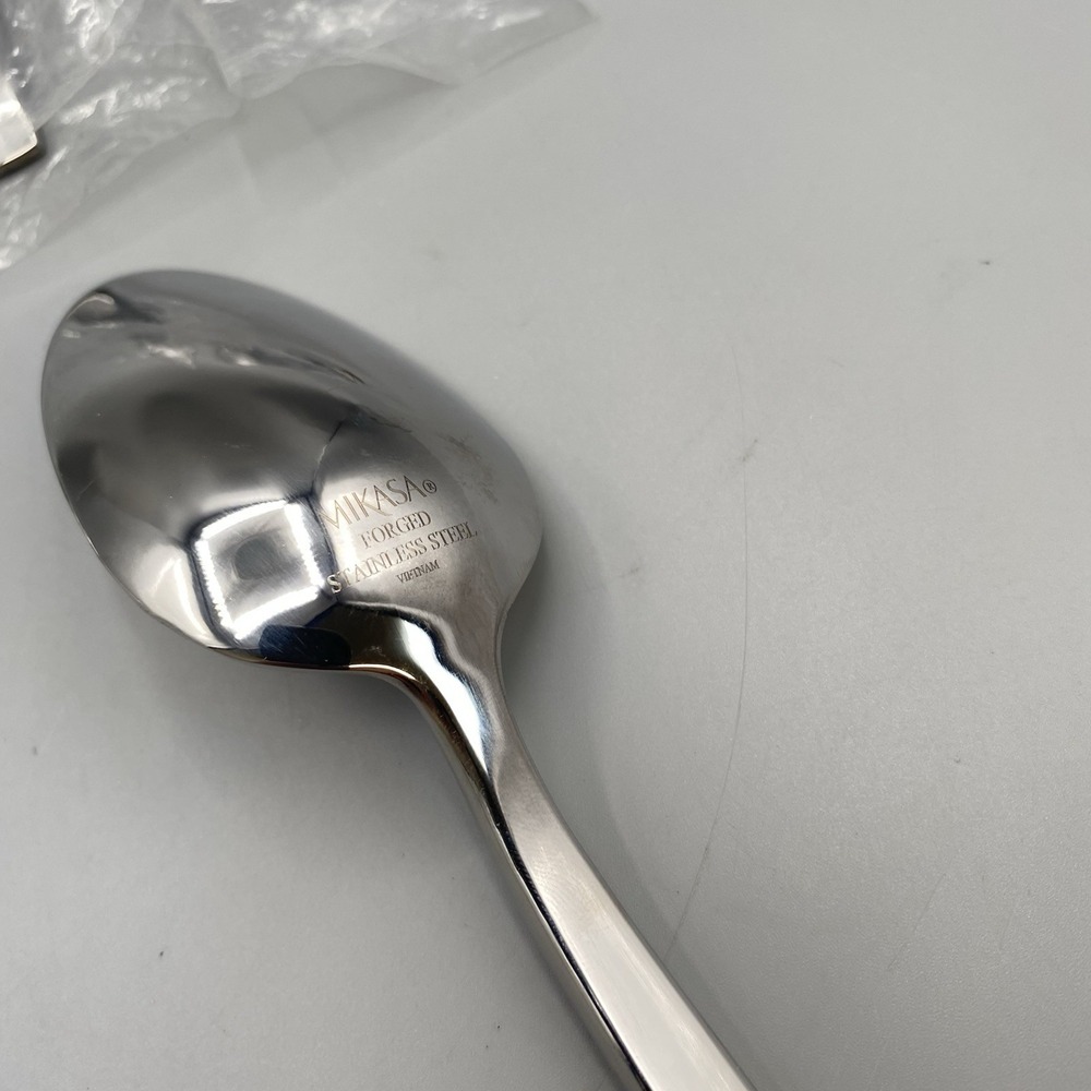 Mikasa PINCH Oval Soup Spoons 3pcs Glossy Forged Stainless Place Table 7.75" - Picture 6 of 6